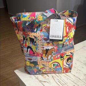 Consuela Vibrant Multicolor Patchwork Tote